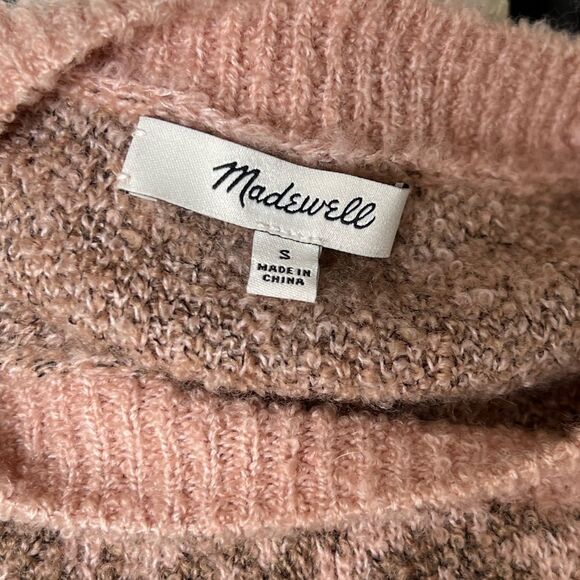 MADEWELL Wool Blend Leopard Print Crewneck Sweater Size Small - Picture 4 of 6